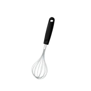 Batedor de Clara Manual Fouet Fios Inox Cabo Preto 28cm