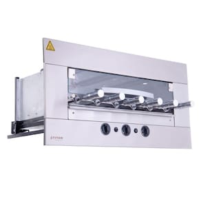Churrasqueira a Gás 6 Espetos Rotativos de Embutir GLP 220v Age Titan