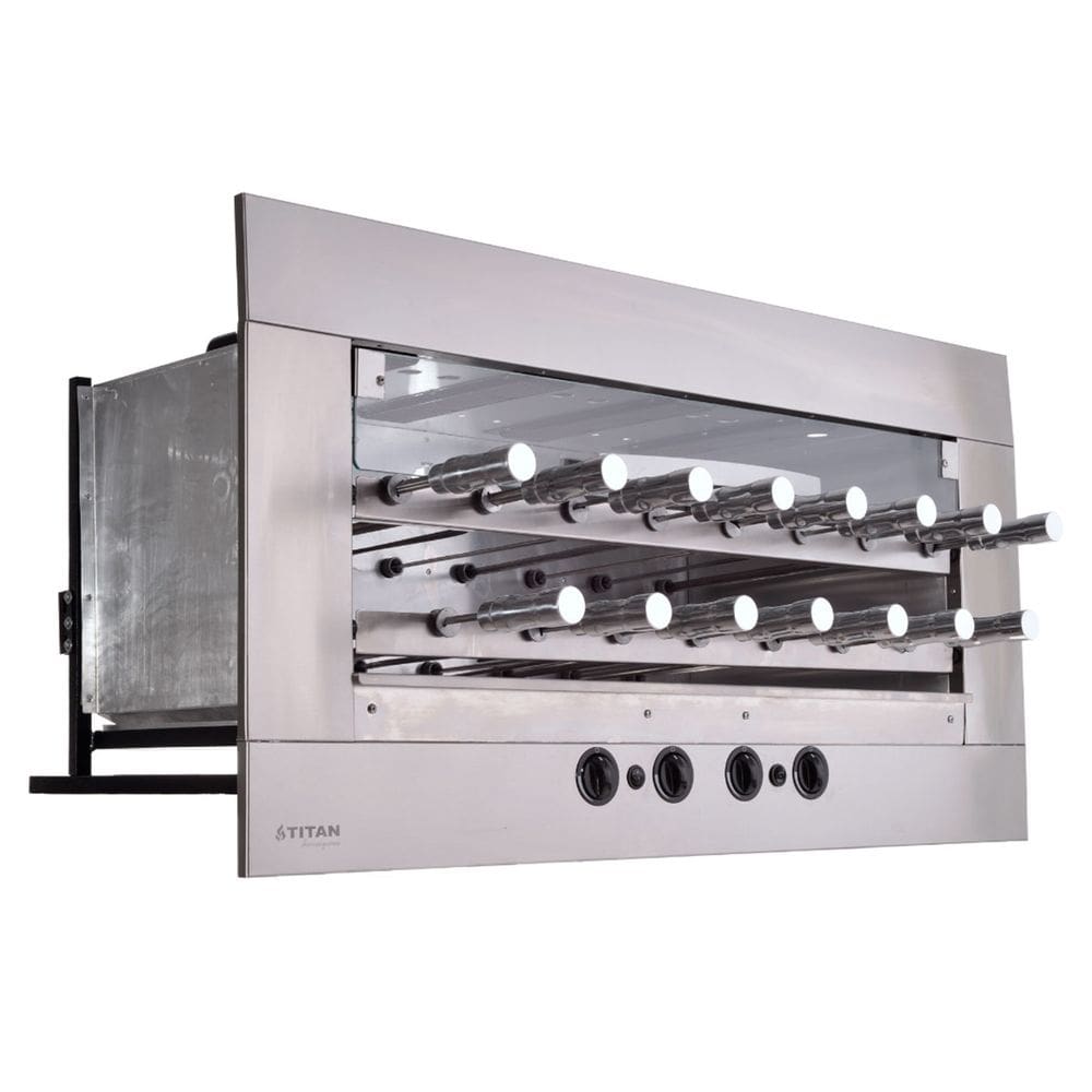Churrasqueira a Gás Natural 15 Espetos para Embutir 220v Age Titan