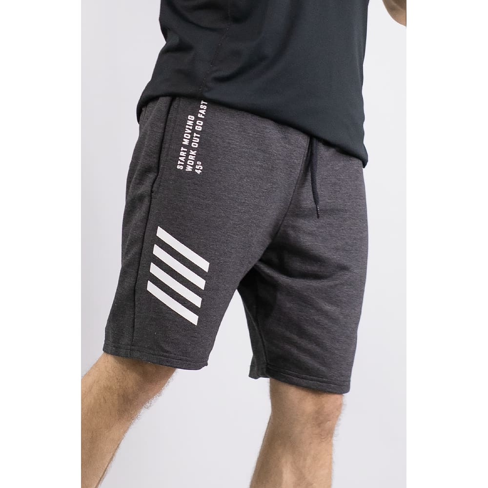 Bermuda Masculina Moletom Start Moving Mescla Preto