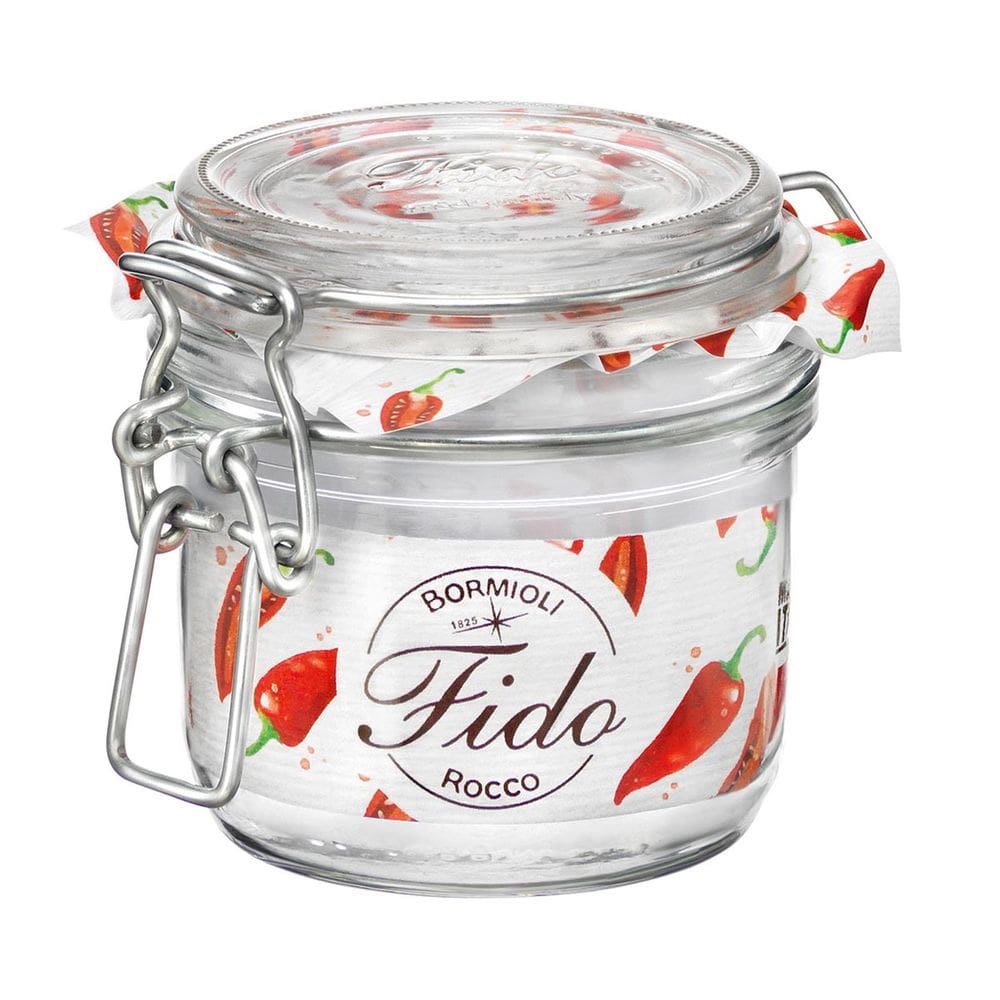 BORMIOLI ROCCO FIDO POTE PORTA MANTIMENTOS ALIMENTOS HERMÉTICO 8x8x8cm 200ml VIDRO TRANSPARENTE