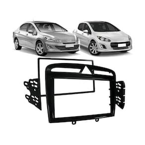 Moldura Painel Dvd 2 Din Peugeot 408 Black Piano