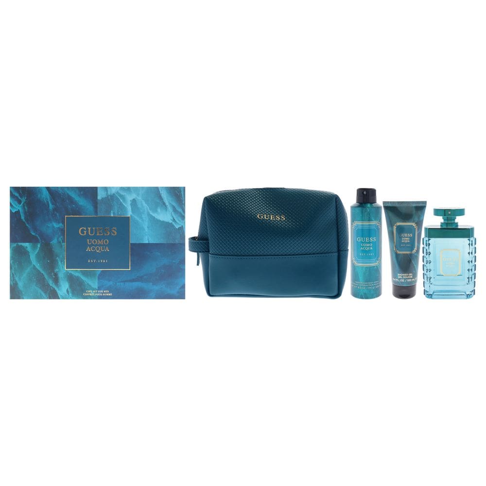 Conjunto de presentes Perfume Guess Uomo Acqua, 4 peças para homens, 100 ml