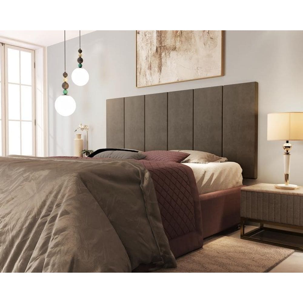 Painel Cabeceira Cama Casal 1,40 Million Marrom
