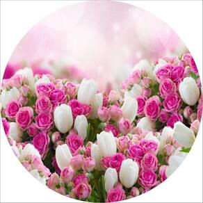 Painel Redondo 3D Sublimado Floral Frd-2904