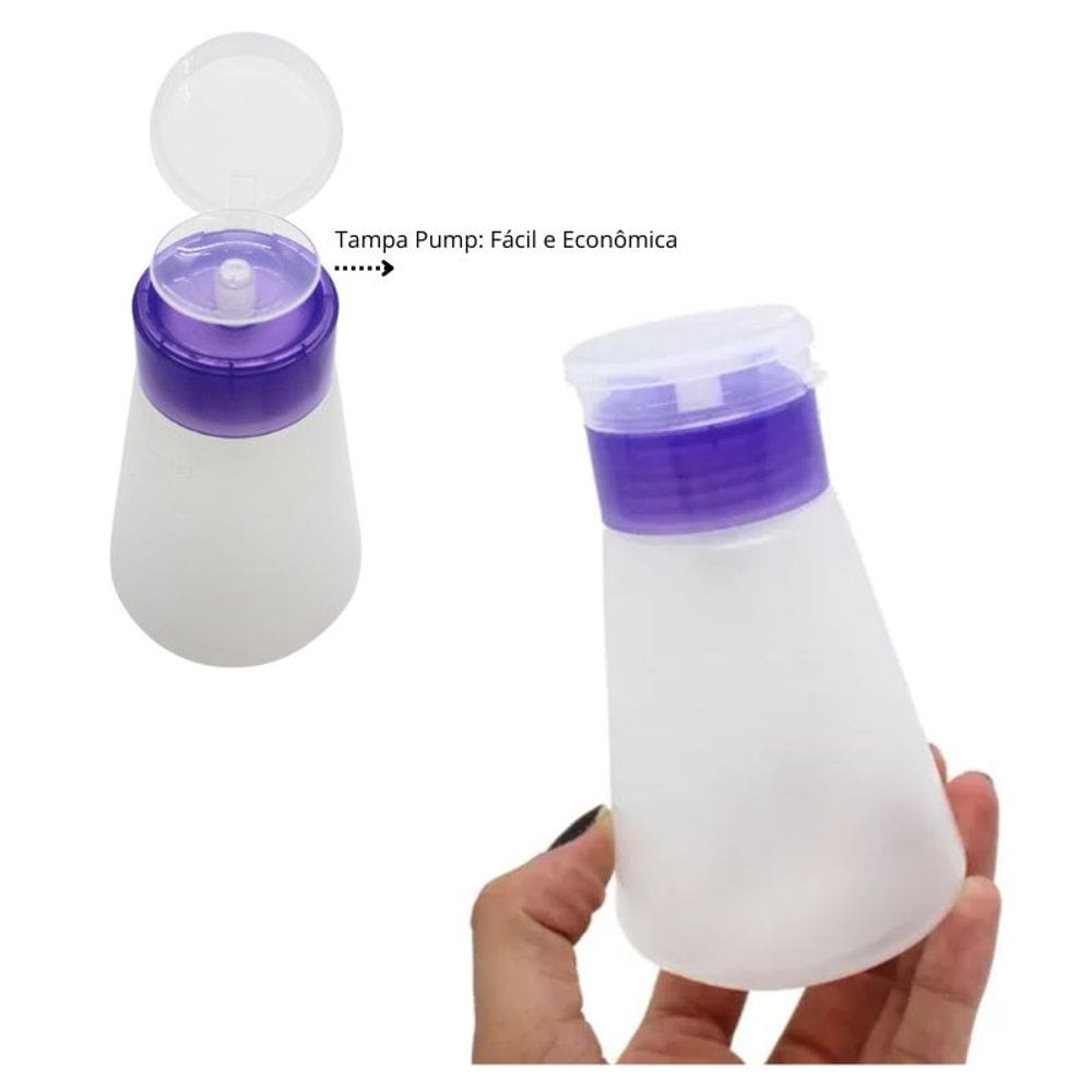 Porta Acetona Plástico Transparente Com Trava Plástica Roxo