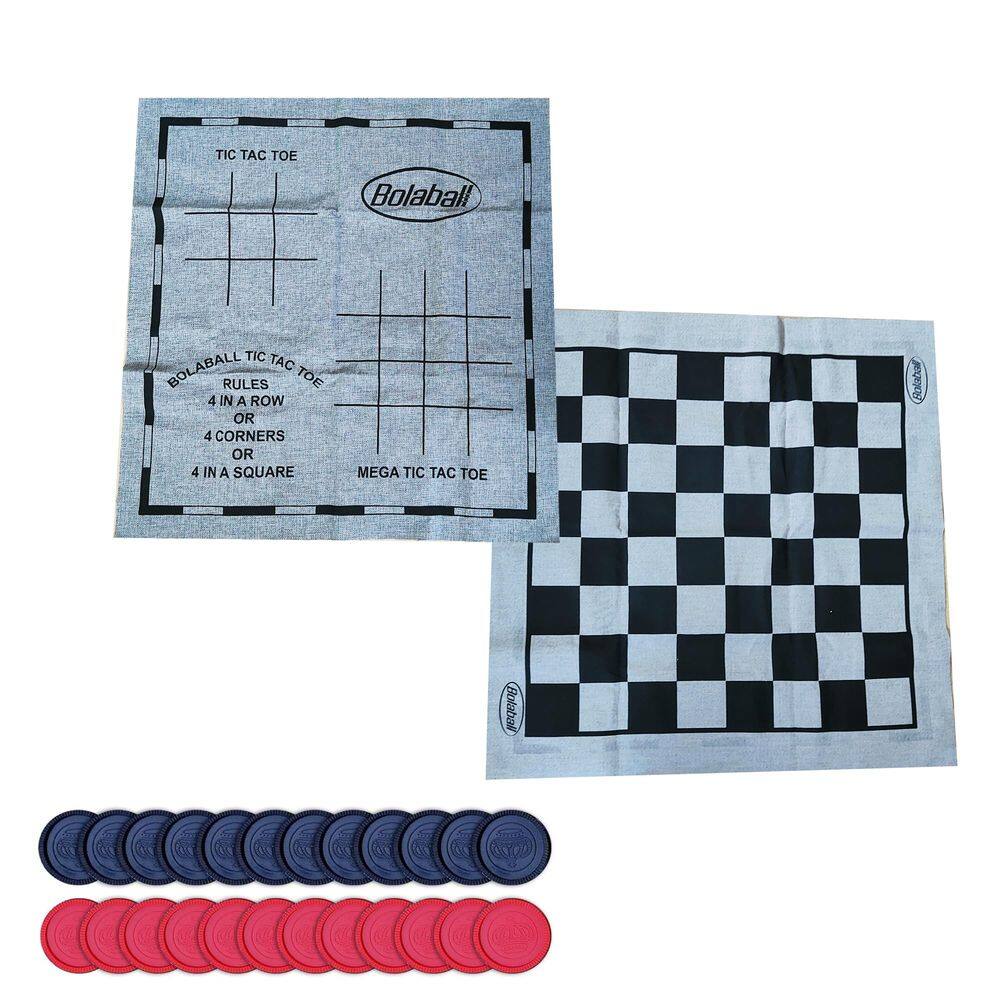 Jogo de tabuleiro Bolaball 3 em 1 Giant Checkers, Tic Tac Toe Jumbo