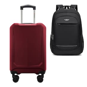Kit Mala de Viagem Bordo 10kg ABS Rígida Rodas 360º Duplas Cadeado Segredo Gladiador A6MB com Mochila Executiva Notebook