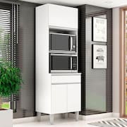 Armário Paneleiro Torre Quente 2 Fornos Ambiente Andréia Branco Brilho - AJL