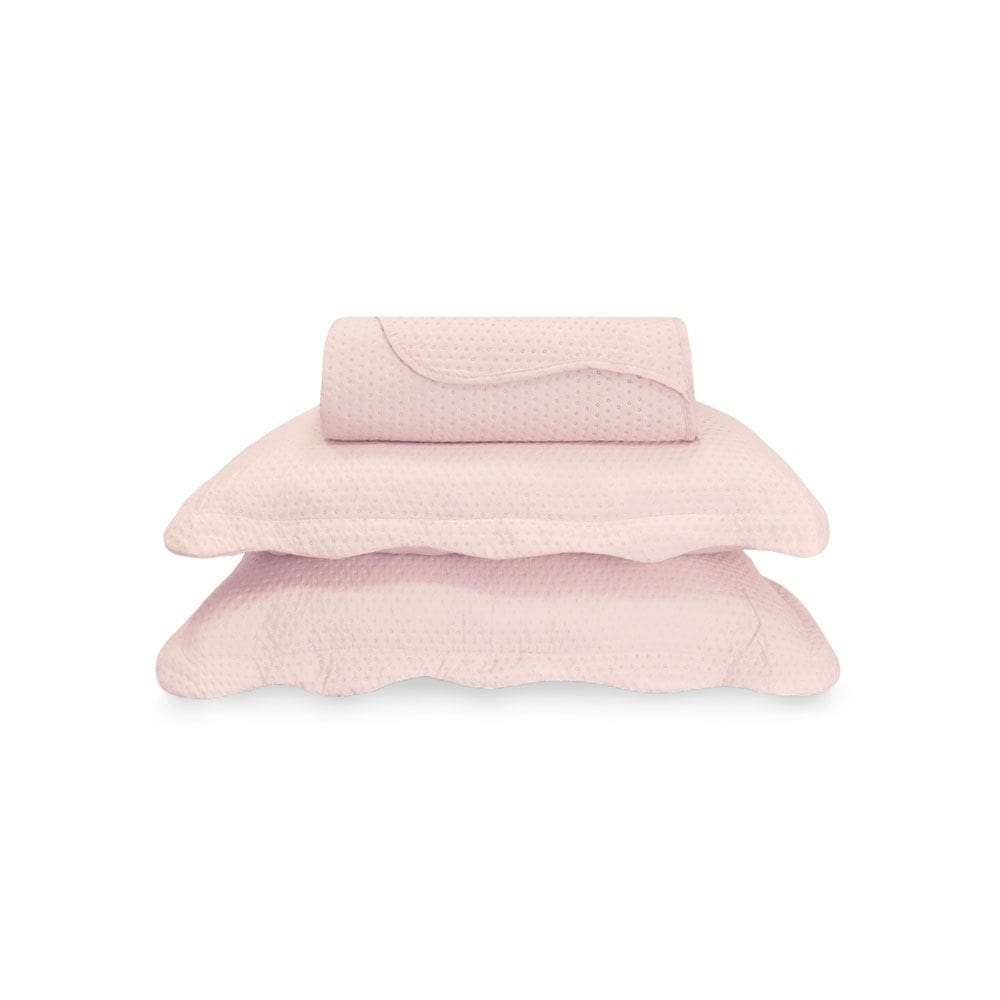 Colcha Matelasse CASAL Cobre Leito Fronha Edredom Rosa 3un