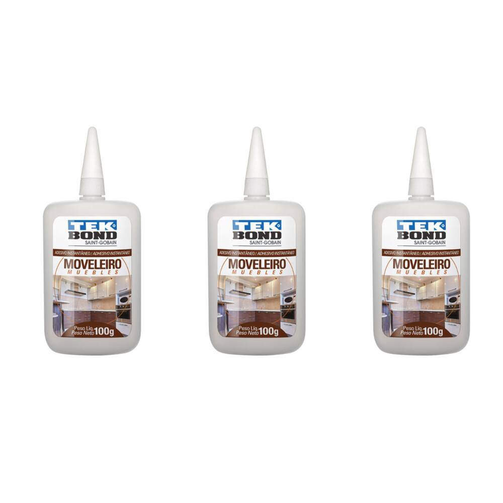 03 Un Cola Adesivo Instantânea Tekbond Moveleira 793 100gr