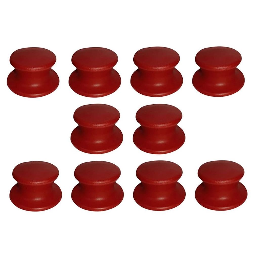 Kit 10 Pegador Puxador Tampa Vidro e Ferro Panela Vermelho