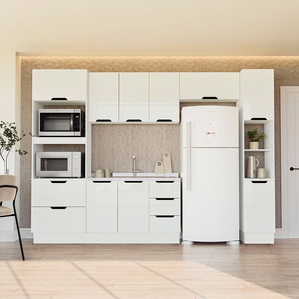 Cozinha 5 Peças Balcão sem Tampo Meena Branco