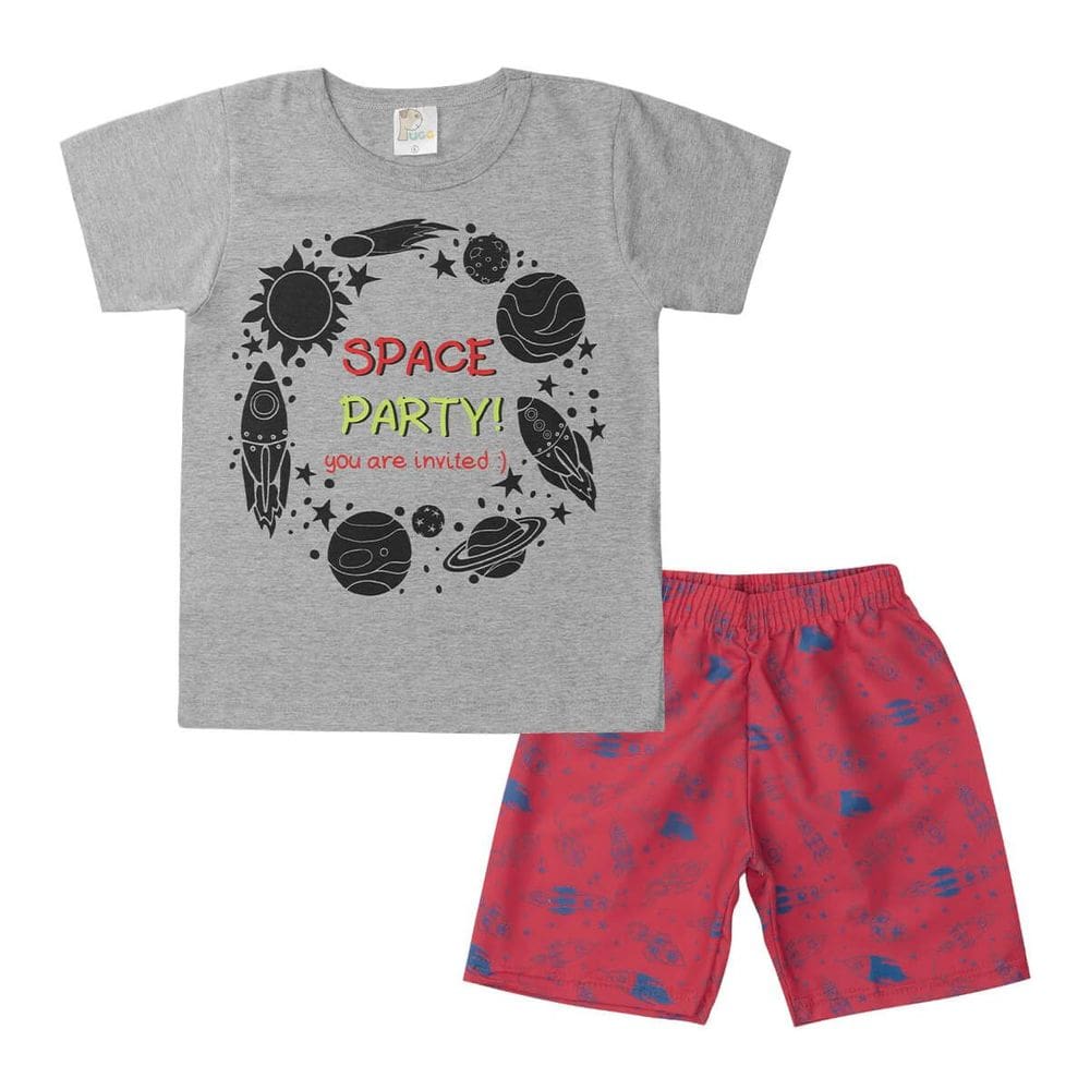 Conjunto Infantil Menino Space Cinza Tamanho 10- Pugg