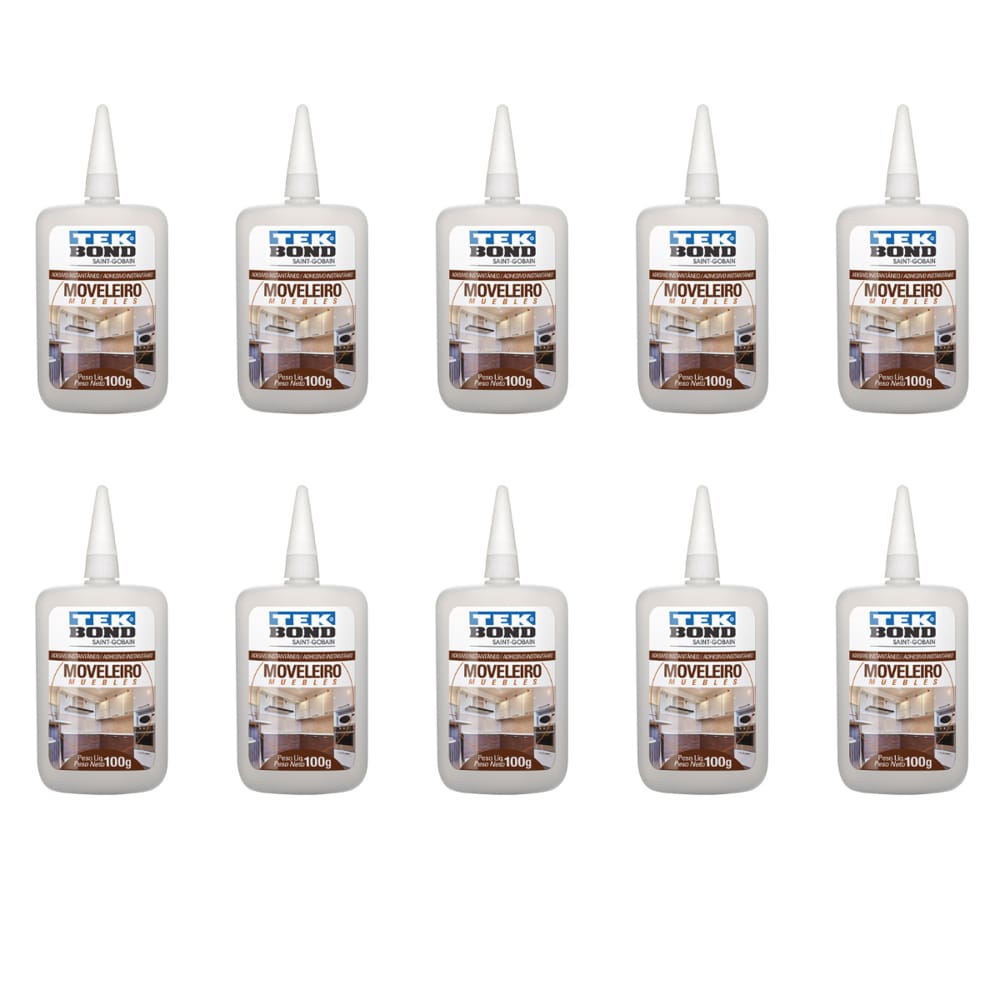 10 Un Cola Adesivo Instantânea Tekbond Moveleira 793 100gr*