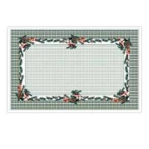 Toalha De Mesa Natalina Presentes e Pinhas 1,40x2,20cm