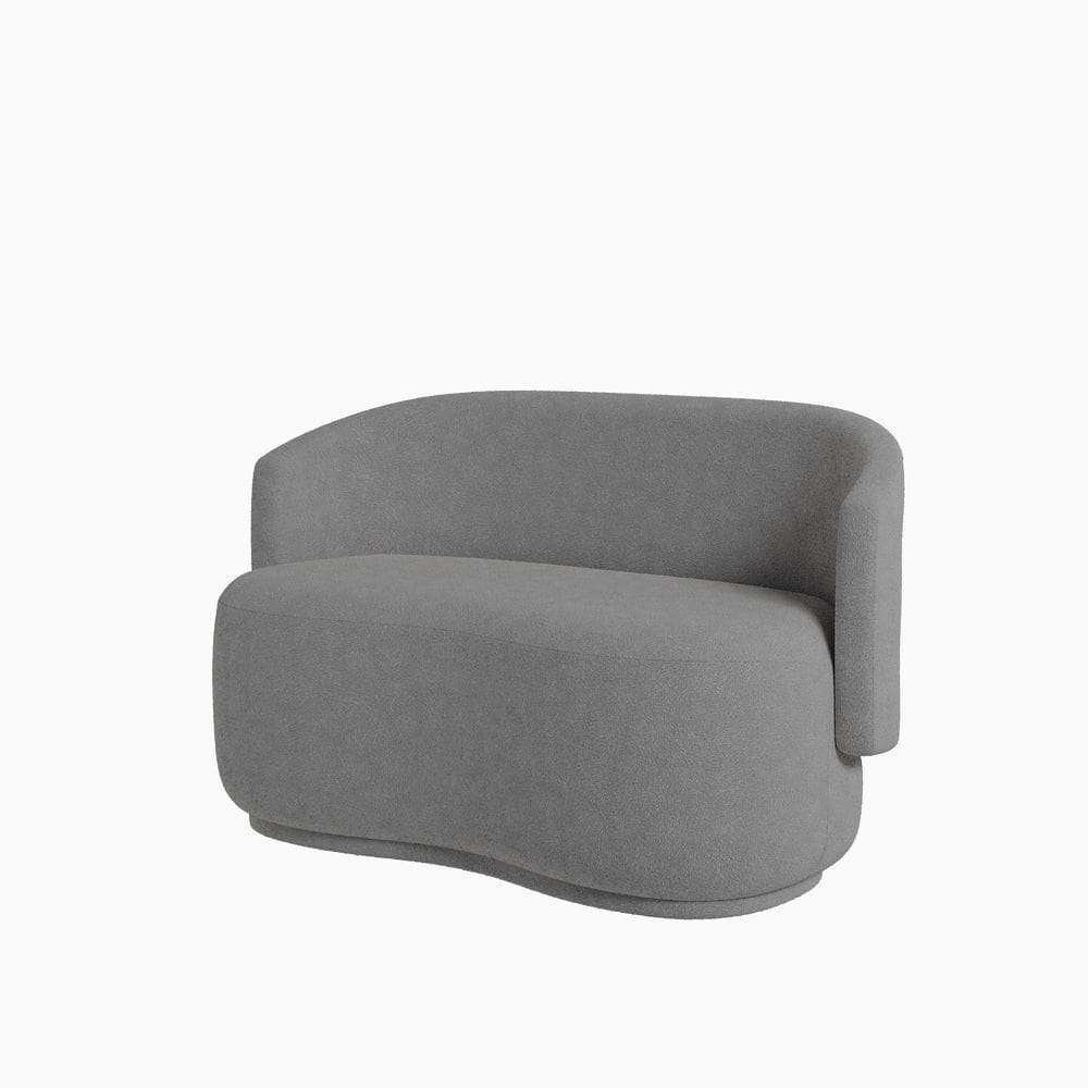 Namoradeira Beatriz Orgânica Veludo Lisa - 7 Decor Cinza Escuro