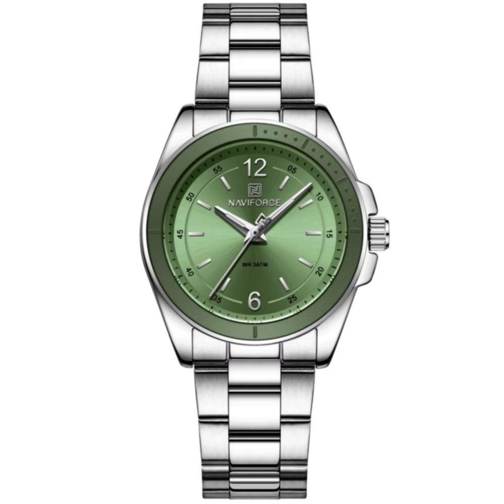 Relógio De Pulso Feminino Em Aço Inoxidavel Confortável Design Elegante à Prova D´agua Verde