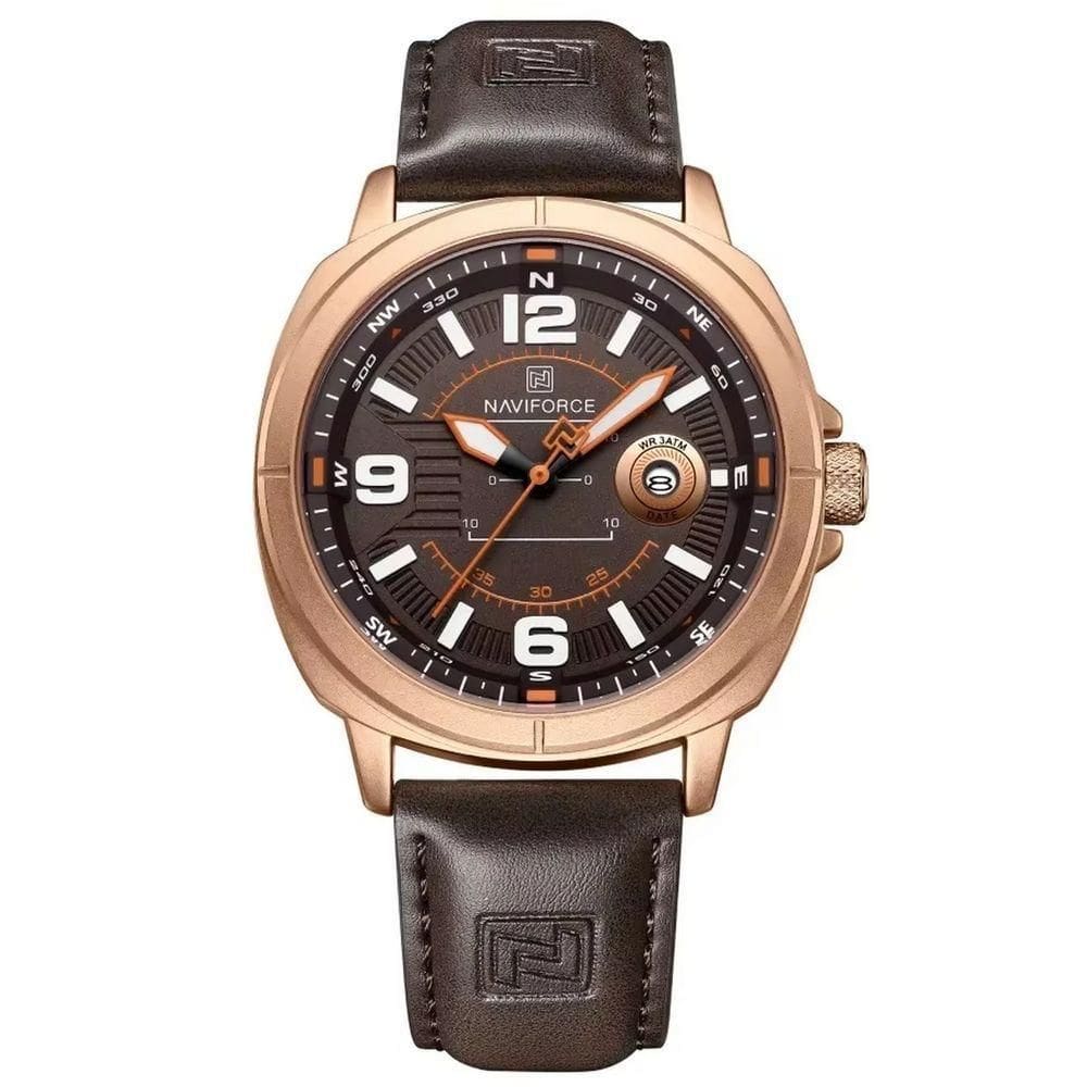 Relógio Masculino De Quartzo Design Esportivo Impermeavel à Prova D`água 3atm Dourado Marrom