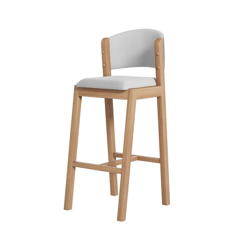 Banqueta Antonella Linho área Gourmet - 7 Decor Prata