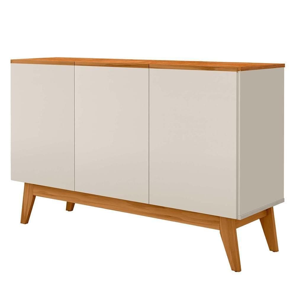Balcao Buffet Ares 3 Portas 122 Cm Henn Off White Nature