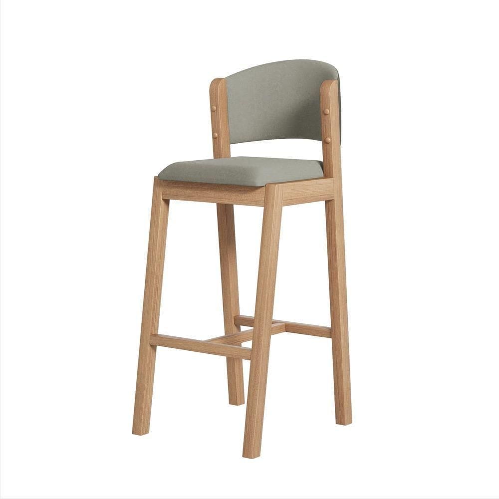 Banqueta Antonella Linho área Gourmet - 7 Decor Cinza