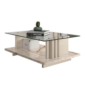Mesa De Centro Com Detalhe Ripado Fire Z10 Off-calacata - Mpozenato