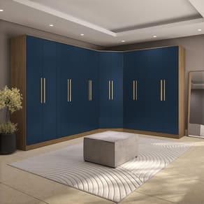 Quarto Modulado Kappesberg Adapt Nogueira-azul Profundo 12 Portas 342cm X 263cm