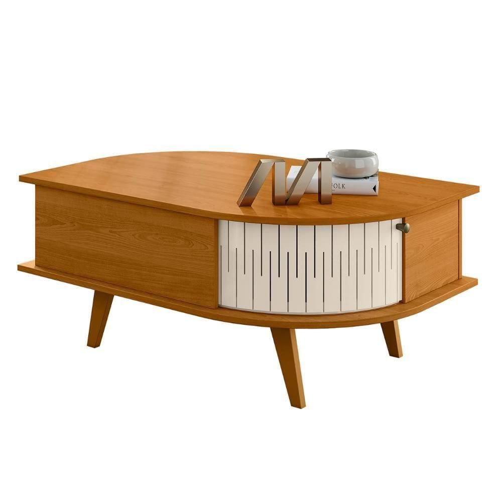 Mesa De Centro Para Sala 90cm Indy Z10 Off-cinamomo - Mpozenato