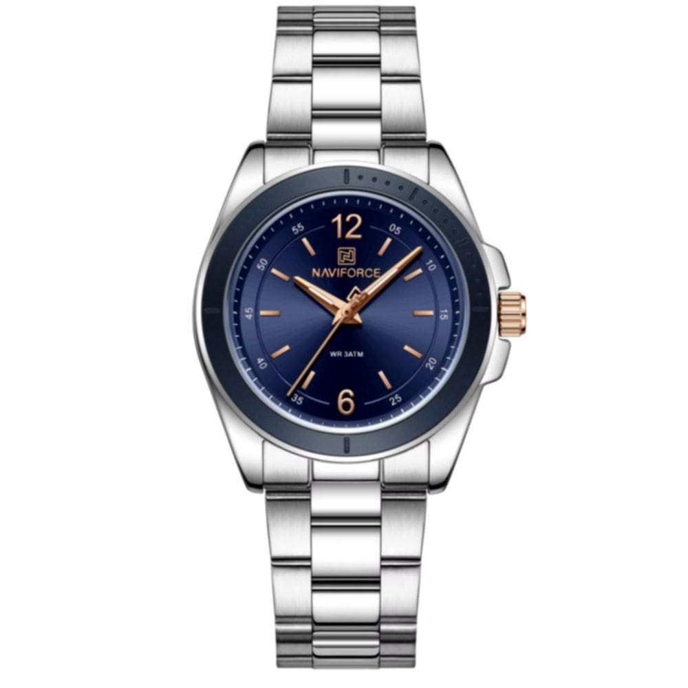 Relógio De Pulso Feminino Em Aço Inoxidavel Confortável Design Elegante à Prova D´agua Azul