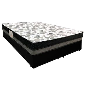 Cama Box Casal Sintético Bipartido + Colchão Ortobom Iso Dupla Face 138x188x60 Preto