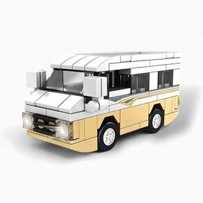 Brinquedo Blocos De Construção Carro Comercial - Branco E Bege