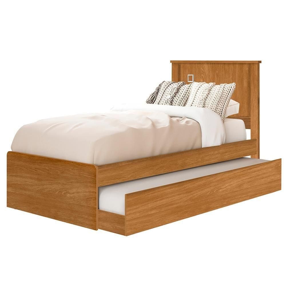 Cama Solteiro Com Auxiliar Barcelona Nature Tebar Nature