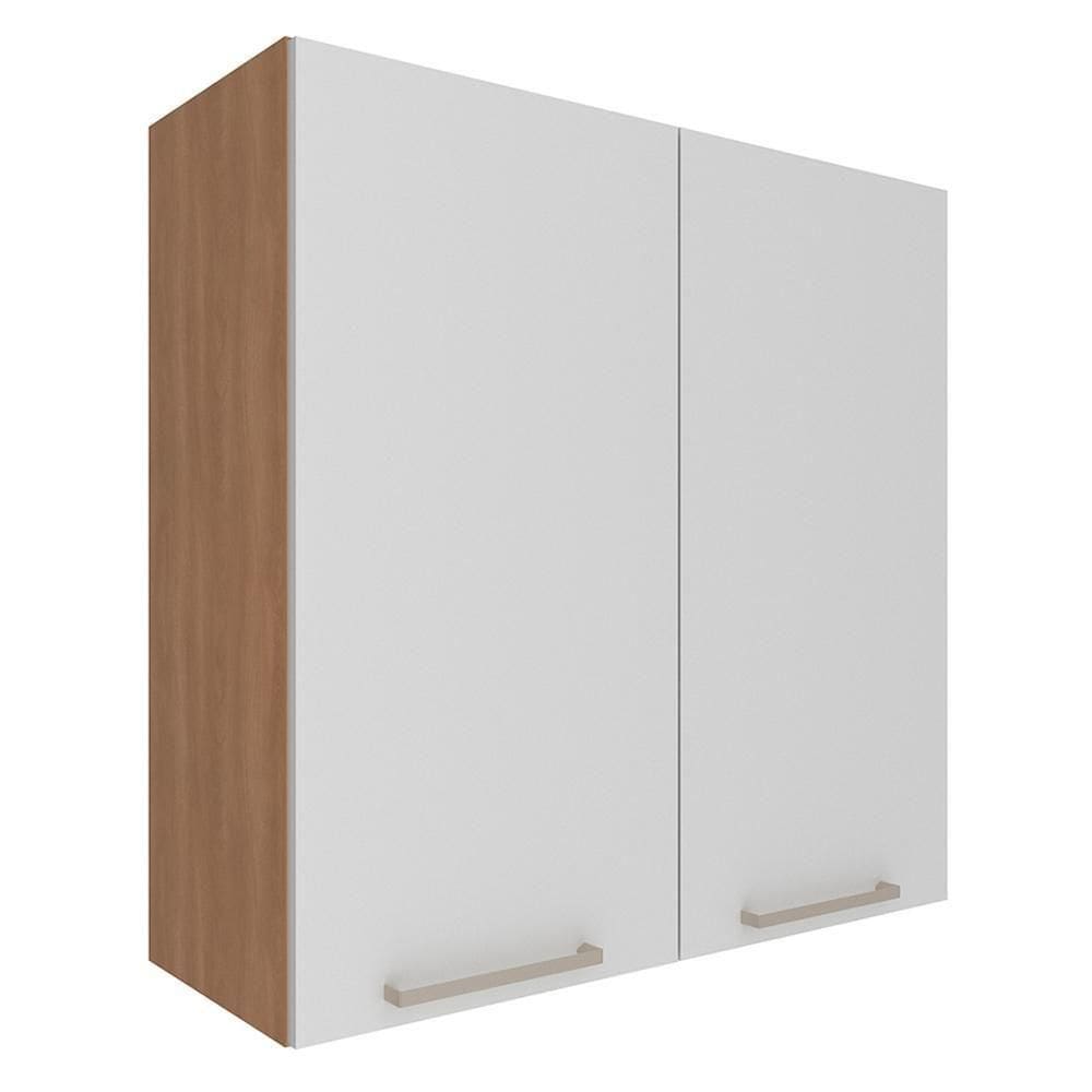 Armario Aereo 2 Portas 80 Cm Mdp Cz3115 Freijo Branco Tecno Mobili