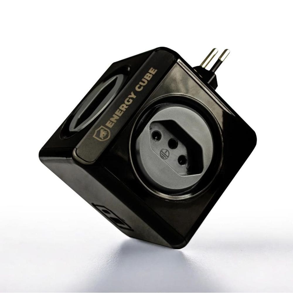 Adaptador carregador Energy Cube Bivolt Filtro de Linha Multiplicador de Tomadas 10A com Proteção de Sobretensão, (4 Tomadas + USB A + Tipo C)