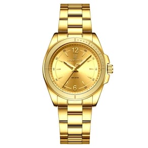 Relógio De Pulso Feminino Em Aço Inoxidavel Confortável Design Elegante à Prova D´agua Dourado
