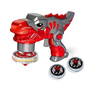 Brinquedo Beyblade Batalha Dinossauro Lançador De Disco - Vermelho