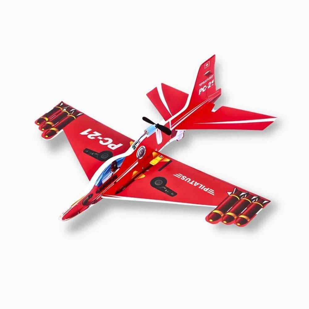 Avião Planador Com Motor A Bateria Recarregável - Vermelho