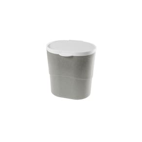 Lixeira Cinza ECO Tampa Branca Pia Banheiro 2,7L
