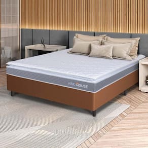 Conjunto Box Marrom Durban Cinza Espuma D28 Viúva 128x188x57 - King House