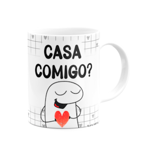 Caneca Florkito Namorados - Limpa a... Casa comigo?