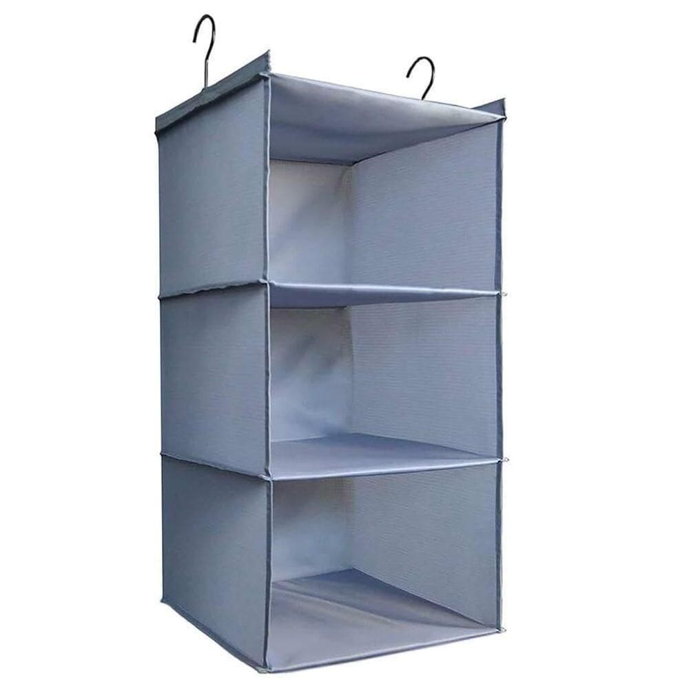 Cabideiro Vertical Organizador De Guarda Roupa Closet 3 Prateleiras Multiuso Dobravel