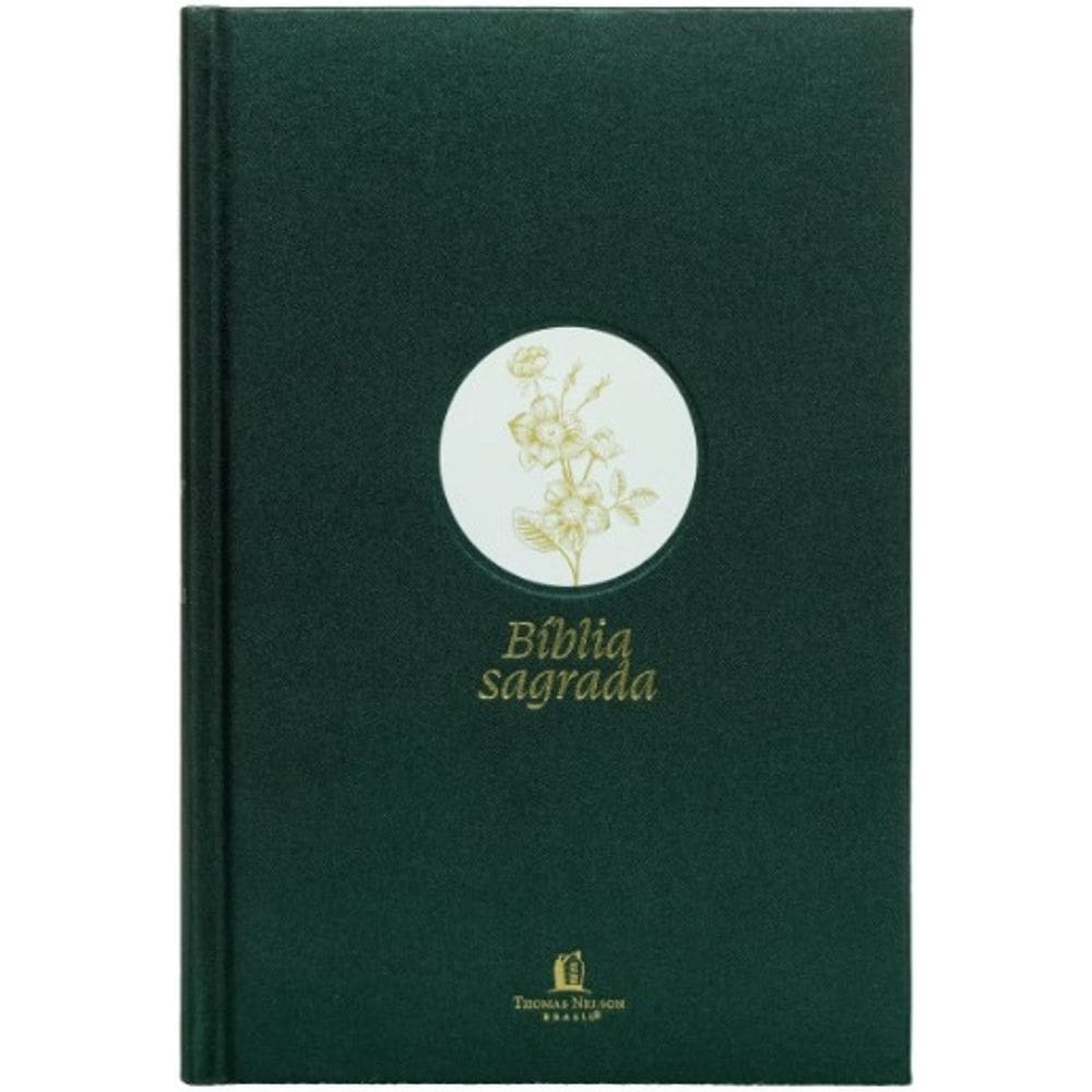 Biblia Sagrada Nvi, Slim, Letra Grande, Tecido sobre Capa Dura, Flor