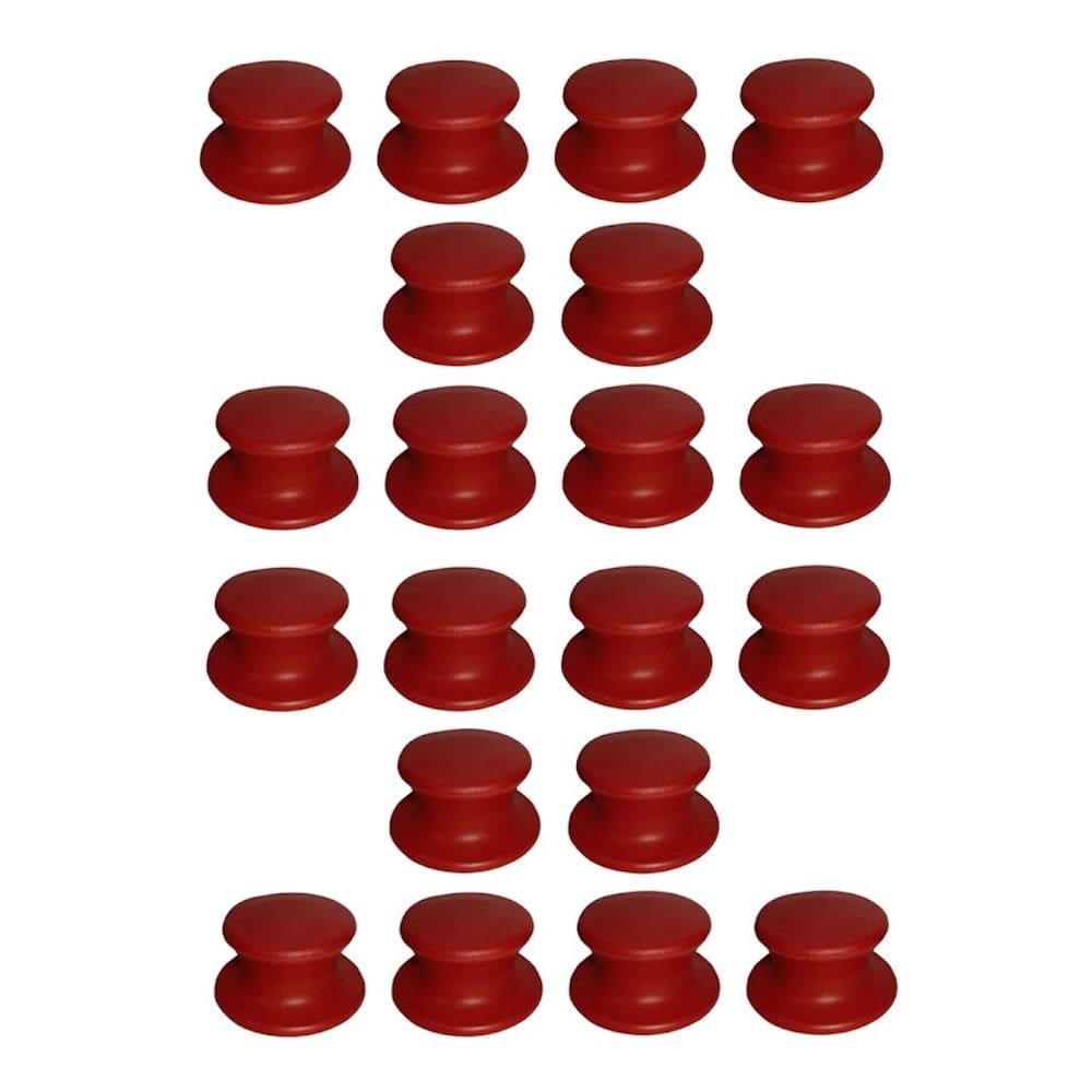 Kit 20 Pegador Puxador Tampa Vidro e Ferro Panela Vermelho