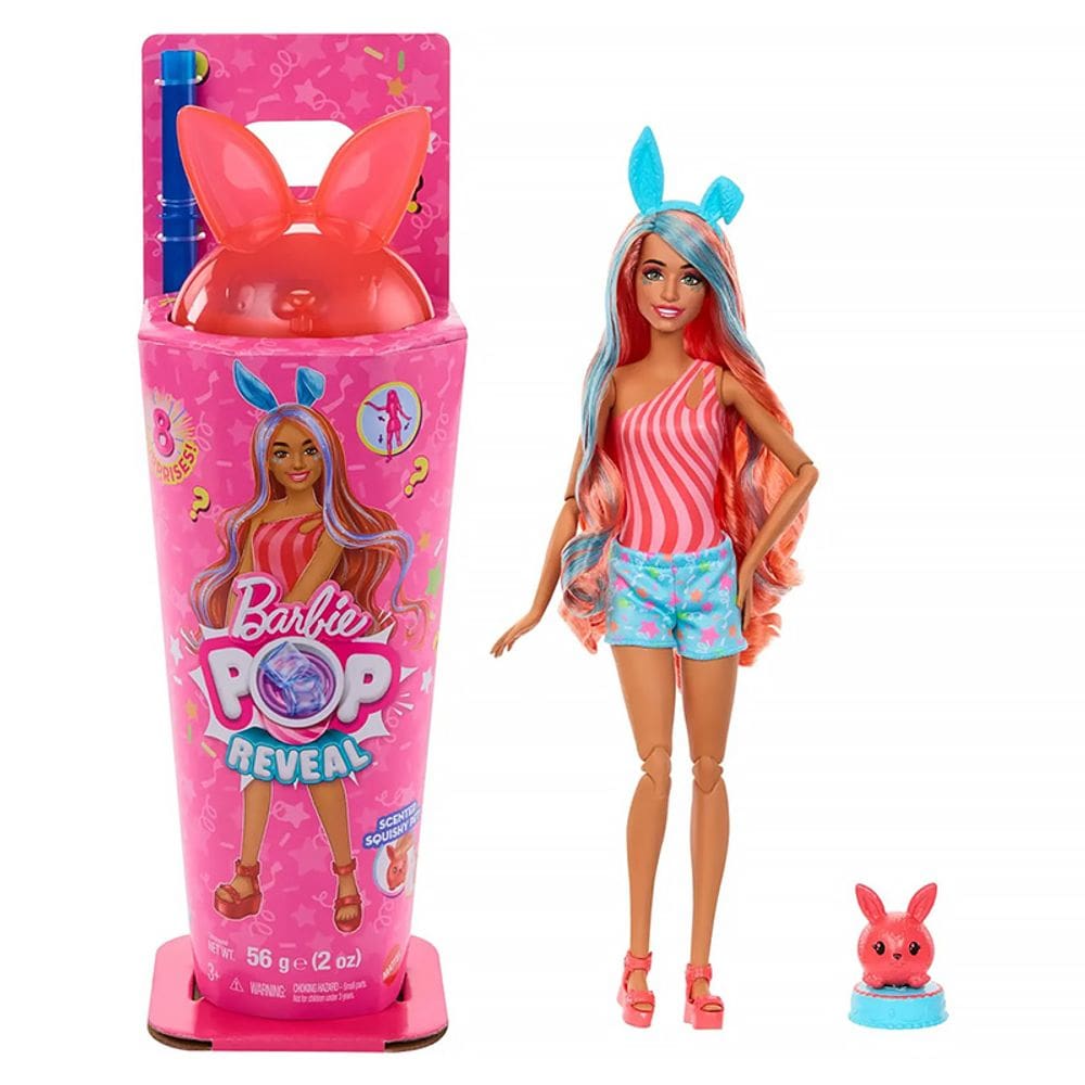 Boneca Barbie Pop Reveal Series Surpresas Animaizinhos Coelho Vermelho JCN85 JCN87 - Mattel
