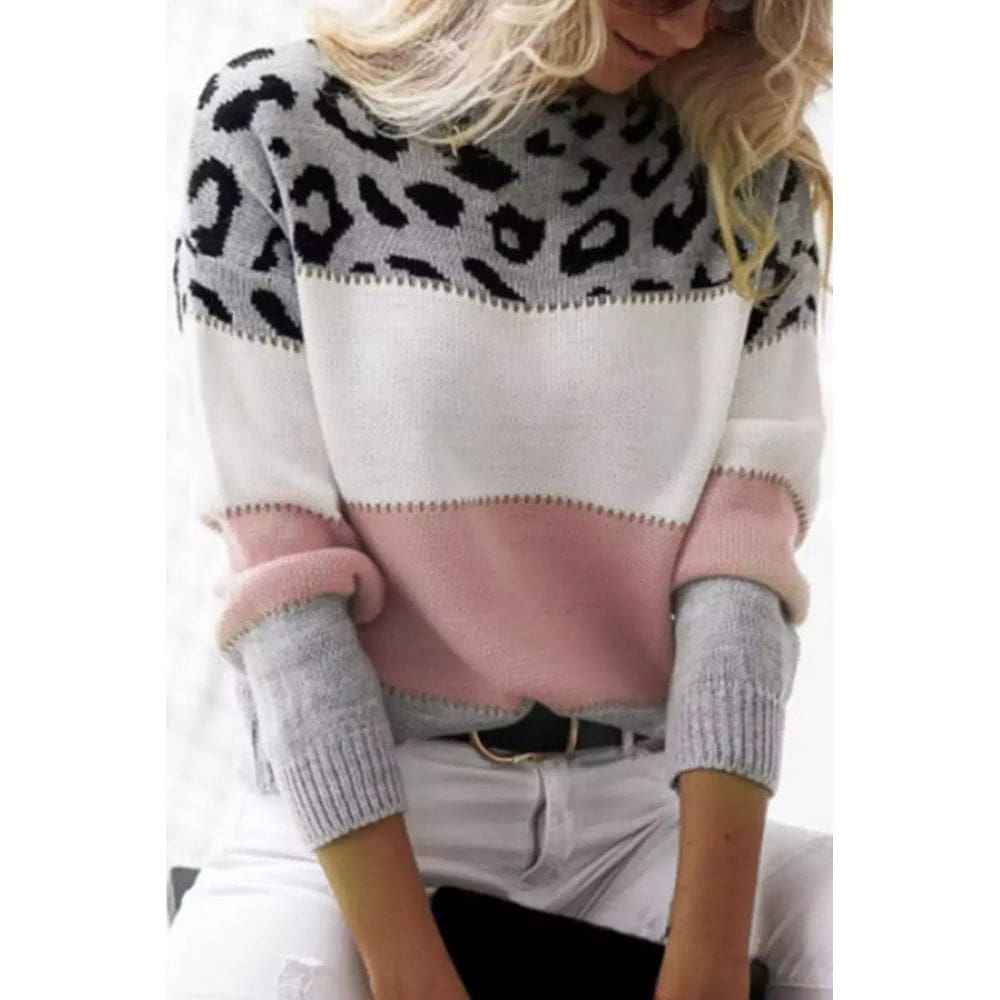 Blusa Tricot Manga Longa Onça