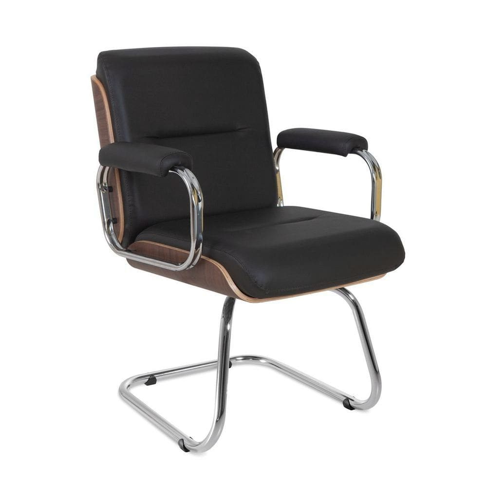 Cadeira Eames único para Escritório com Rodinhas Anti Risco da Linha Capa em Madeira Preto