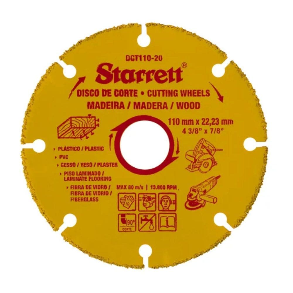 Disco De Corte Madeira 110mm Tungstenio DCT110-20 Starrett