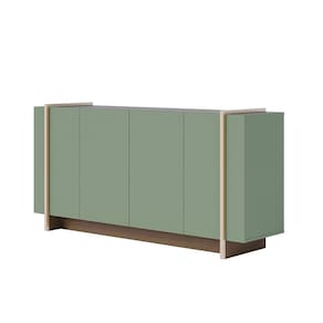 Aparador Buffet 4 Portas Oliwia 160cm Sala Jantar Pé Dourado C04 - D`Rossi