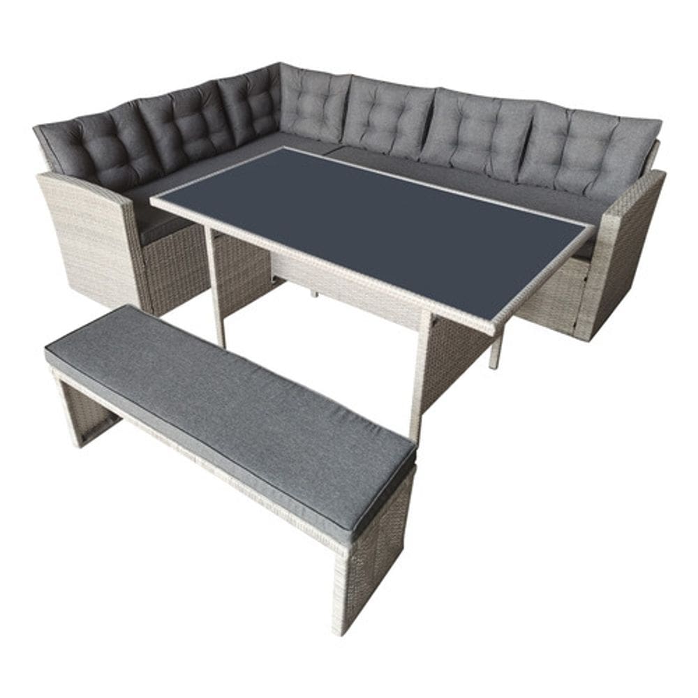 Conjunto Para Jardim E Varanda Aco Rattan 4 Pecas - Island